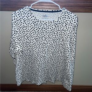 Croft & Barrow Polka Dot Long Sleeve Classic Tee Women’s XL